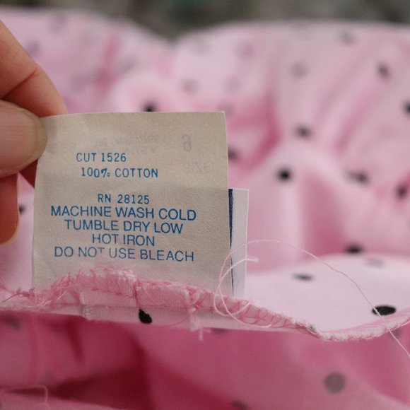 vintage 80s pink polka dot full skirt party dress S puff sleeve princess pin-up - Picture 10 of 10